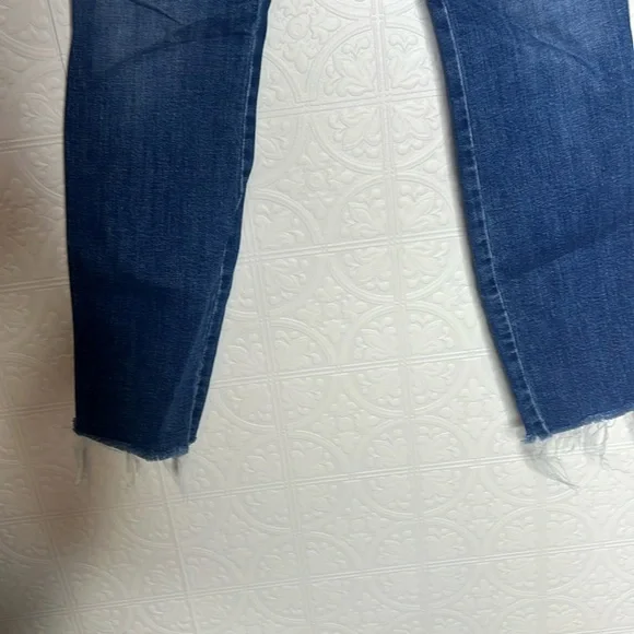 MOTHER High Waisted Double Looker Ankle Fray Embroidery Jeans Fruit Cart… - Picture 13 of 16